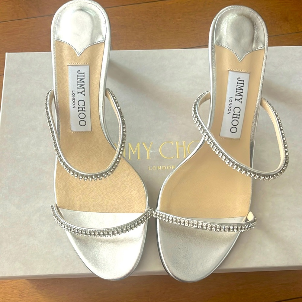 jimmy choo high heel cystal sandals